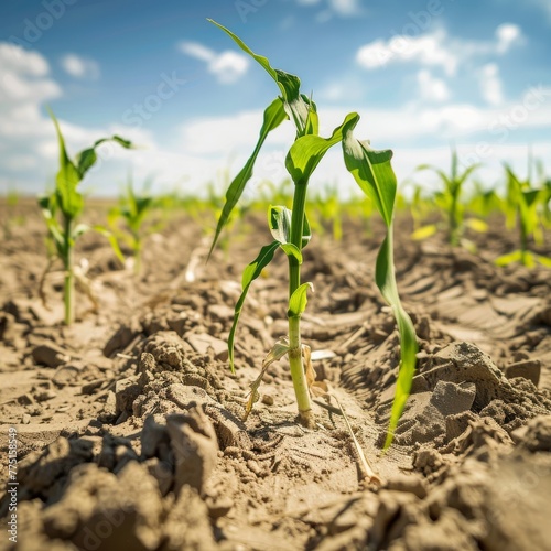 Agricultural biotechnology enhancing crop resilience, showing genetically modified plants with improved drought and pest resistance low texture