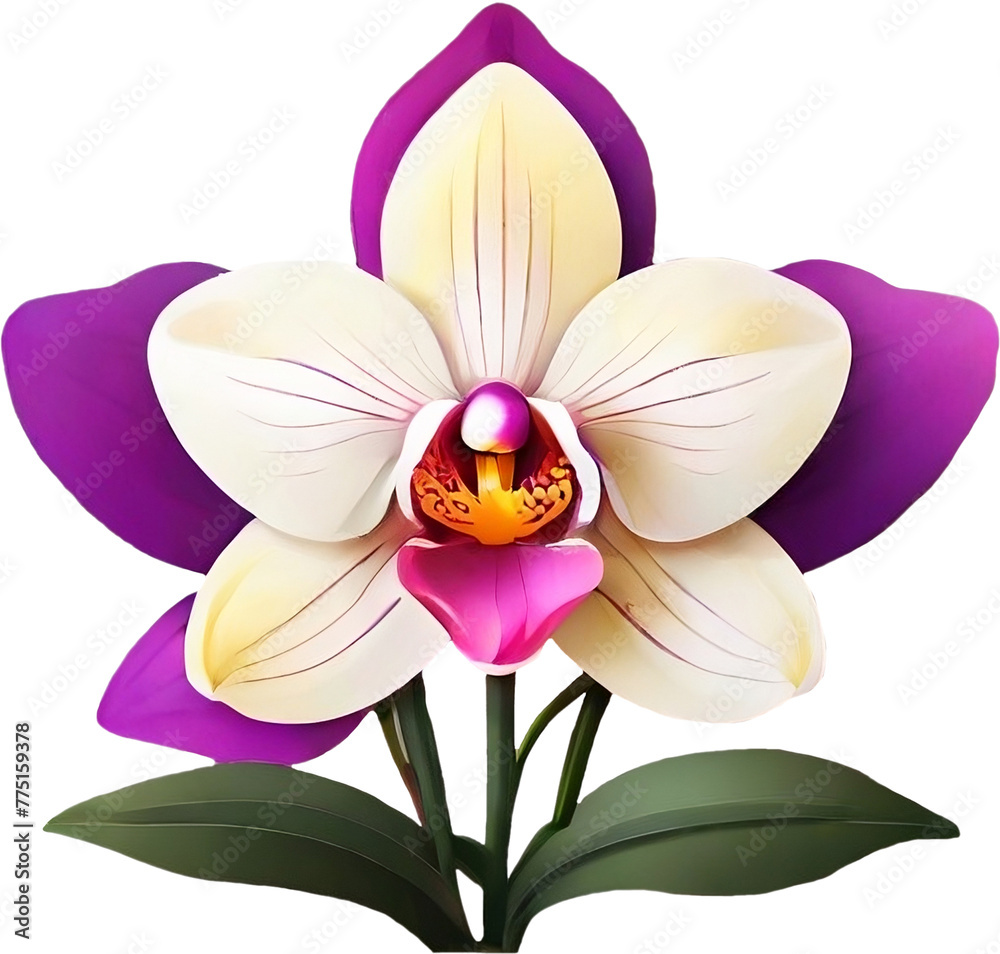 Naklejka premium purple orchid isolated on white background.