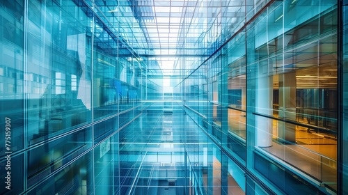 Glass business center interior
