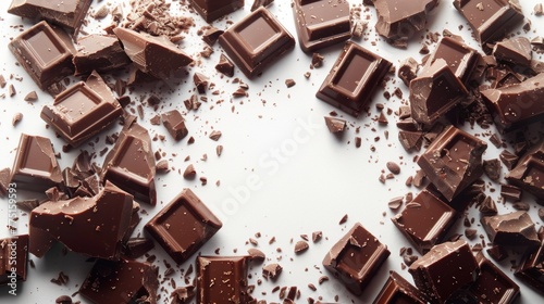 Chocolate frame, chocolate bar texture background