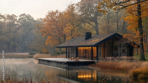 Quaker Meeting House in Gentle Silence The simple building blurs into the landscape photo