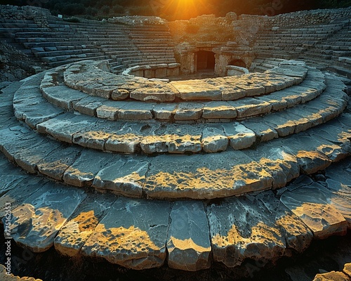 Greek Amphitheater Echoing Ancient Philosophical Debates photo