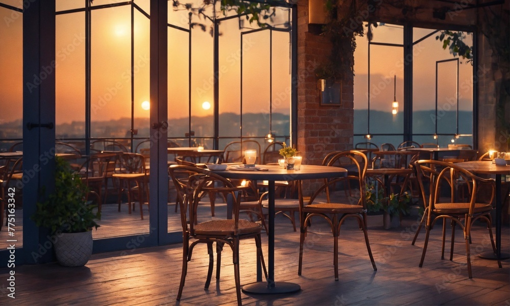 Naklejka premium cafe at night