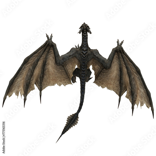 3d rendered majestic dragon climbing isolated on transparent background 