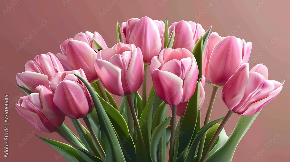 Glorious bouquet of spring pink tulips Glorious bouquet of spring pink tulips