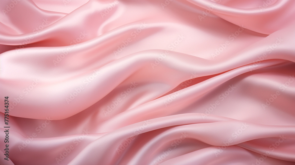 pink satin background with wavey texture сreated with Generative Ai