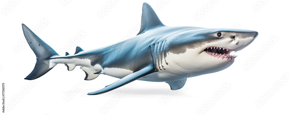 Fototapeta premium Shark on white background.
