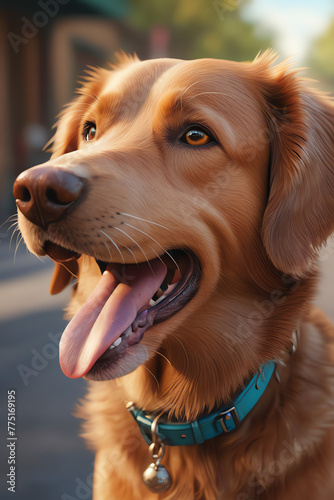 Vibrant Vibes: Radiant Dog Portrait with Vivid Background Wallpaper