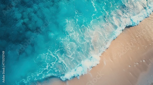 The sea and sand are both blue.