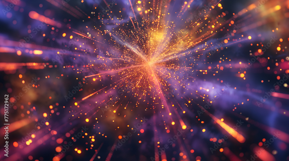 Fototapeta premium Enigmatic Cosmic Nebula with Radiant Colors in Deep Space