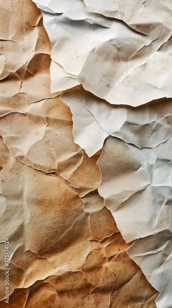 Antique Crumpled Paper Texture with Vintage Aesthetic