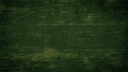Abstract old brown rustic green colored painted dark grunge grain wooden timber hardwood wall or floor or table texture - wood background banner with vignette