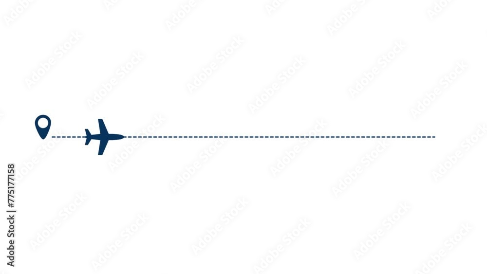 animation of airplane flight routes in straight
