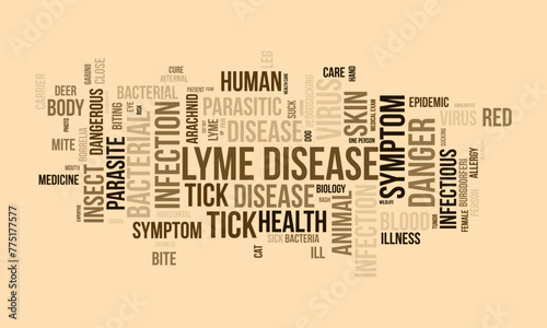 Lyme Disease word cloud template. Health and Medical awareness concept vector background.