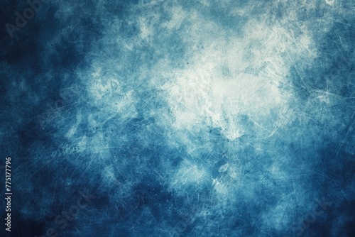 Faded Blue Gradient Background. Softly Blending Baby Blue to Grey Blue Textured Design for Paper and Border photo