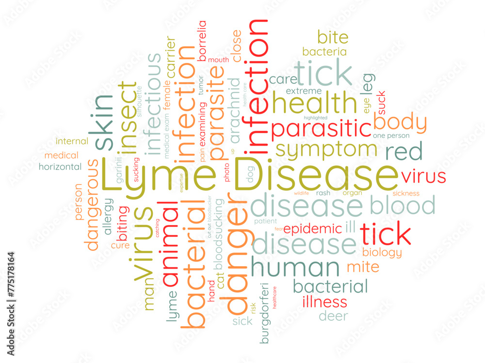 Lyme Disease word cloud template. Health and Medical awareness concept vector background.