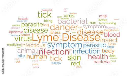 Lyme Disease word cloud template. Health and Medical awareness concept vector background.