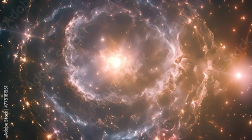 Supernova explosion. Nebula in universe photo