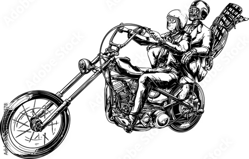 Motorcycle riders handrawing illustration vector graphic