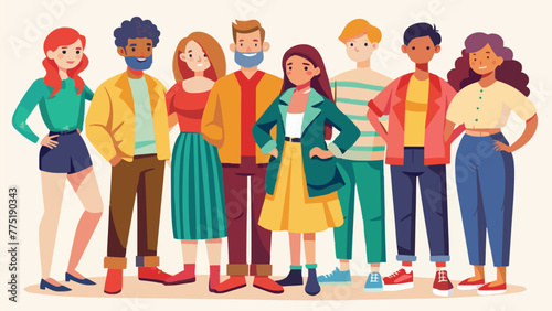 Various styles People. man, men, and women together in colorful clothing. Cartoon-style characters etc. Vector illustration. Isolated design elements.