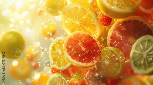 fresh oranges  fruits background with sunny lighting  copy space for text