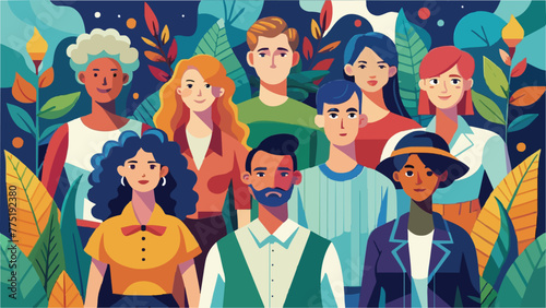 Various styles People. man, men, and women together in colorful clothing. Cartoon-style characters etc. Vector illustration. Isolated design elements.