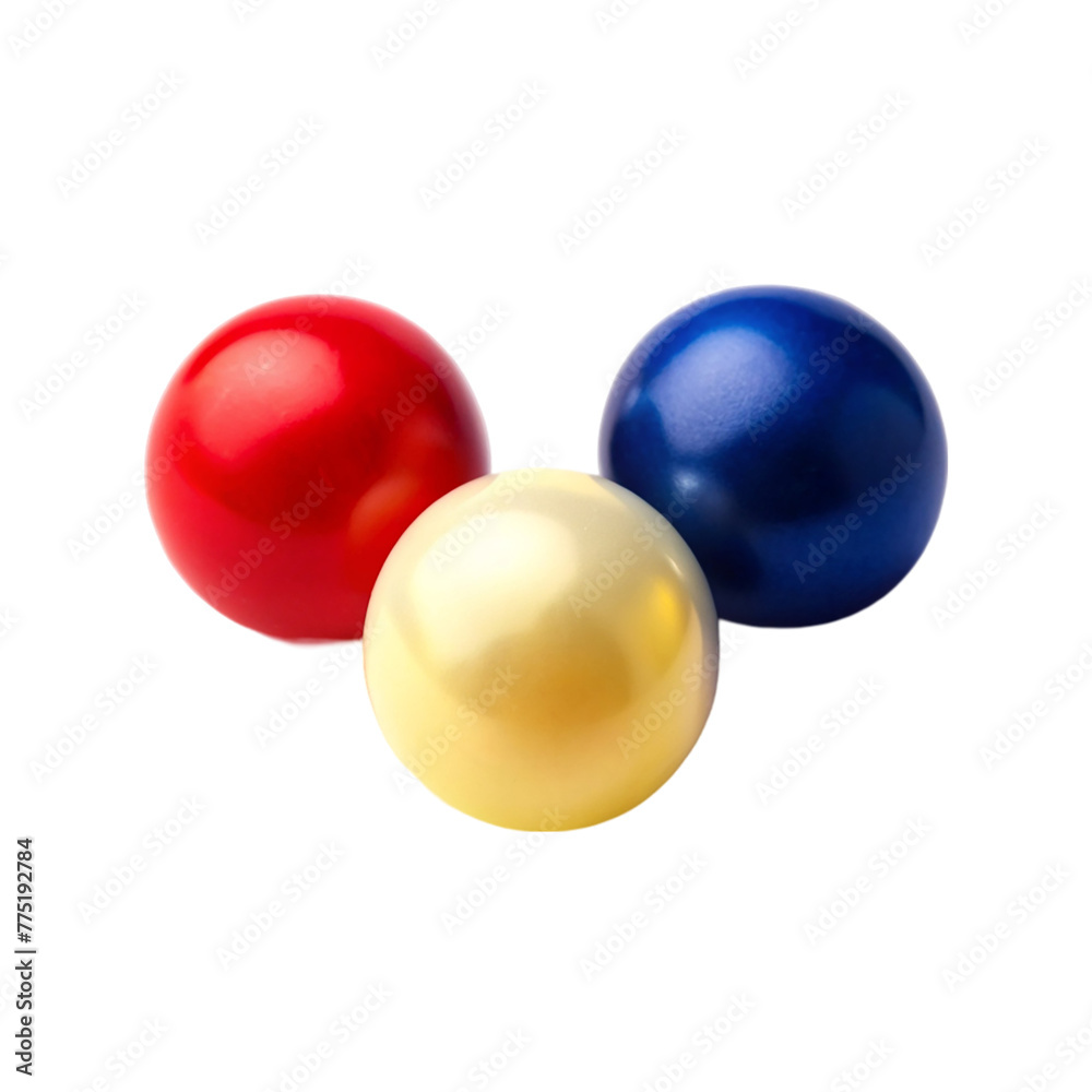 3 Different colors pearls blue red and white isolated on transparent background. 3 Different colors pearls blue red and white isolated on transparent background.