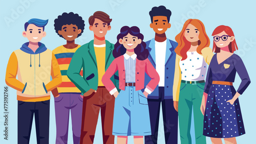 Various styles People. man, men, and women together in colorful clothing. Cartoon-style characters etc. Vector illustration. Isolated design elements.