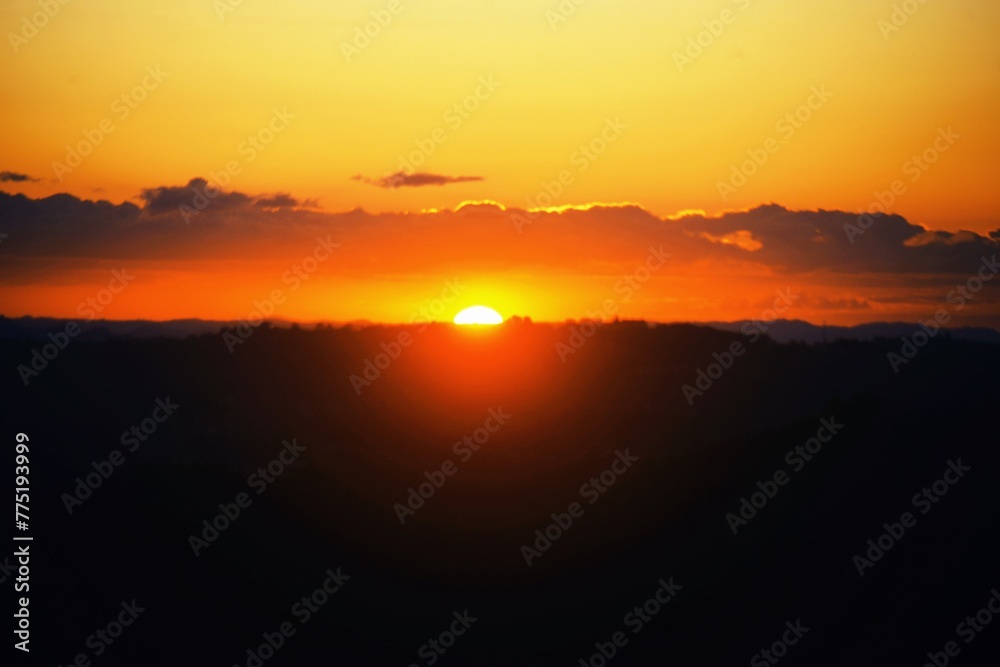 sunset in the mountains