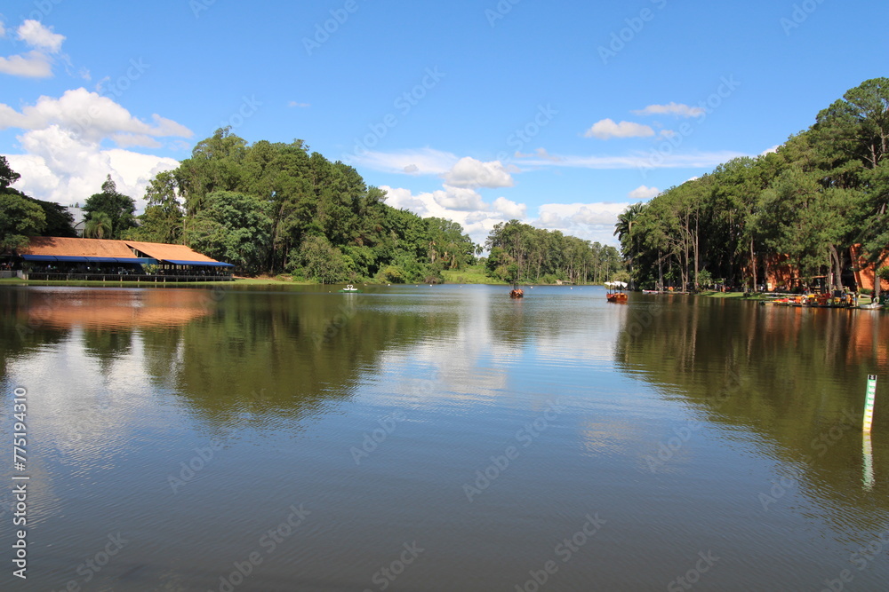 Dutch lake in the Van Gogh Park in the city of Holambra, SP, Brazil.
