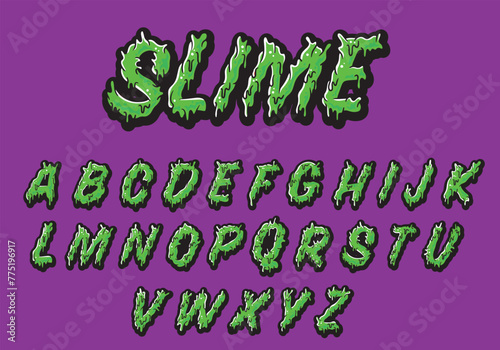 Alphabet Graffiti Slime Text. vector illustration