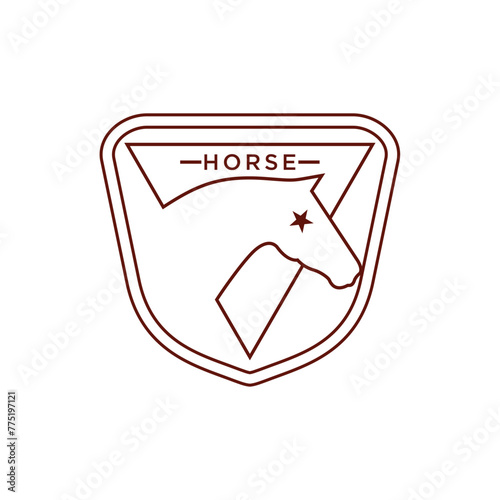 Horse Outline emblem logo design photo