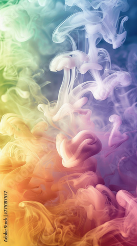Colorful abstract smoke swirls