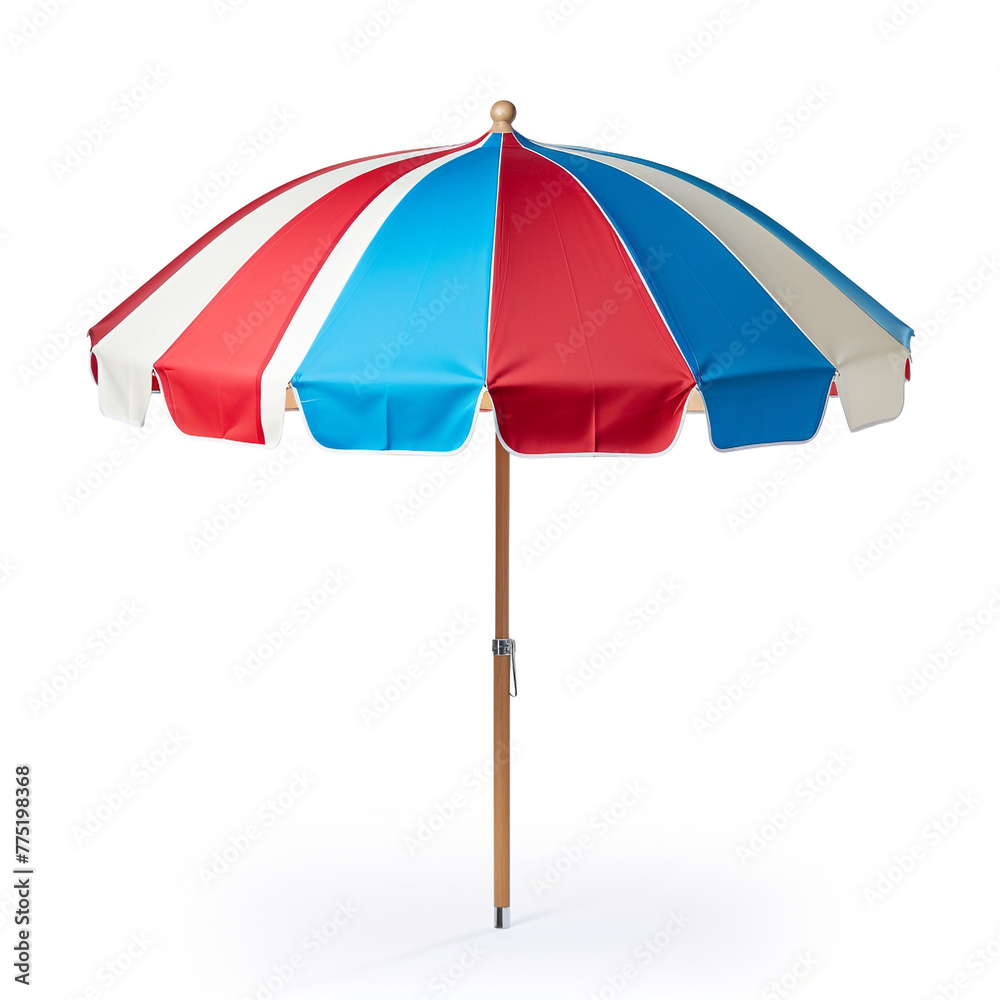 beach Umbrella on white backround сreated with Generative Ai