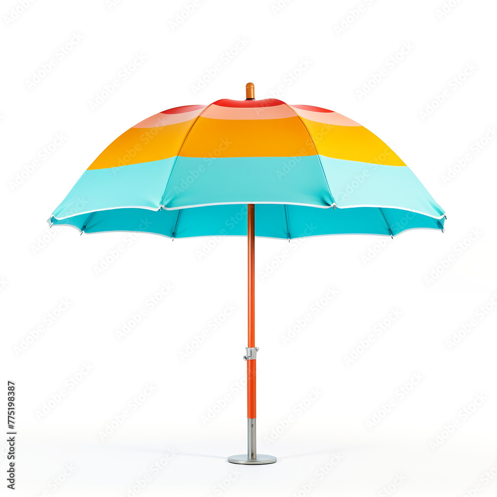 beach Umbrella on white backround сreated with Generative Ai beach Umbrella on white backround сreated with Generative Ai