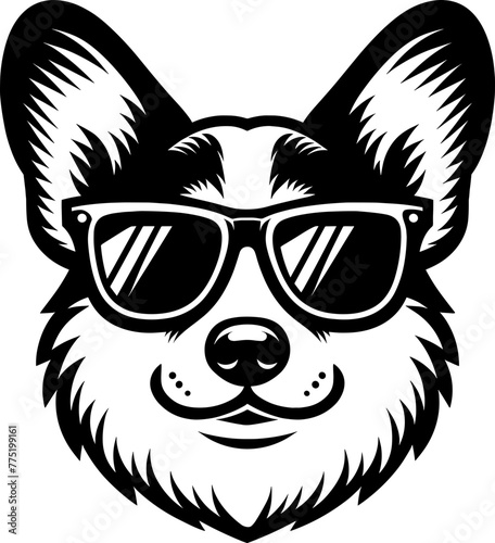 Corgi Wearing Sunglasses