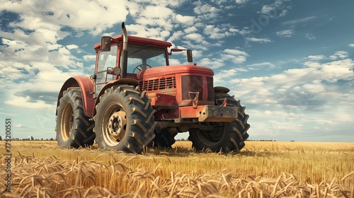 Agricultural vehicles  tractors  harvesting rice crops background in the rice field   