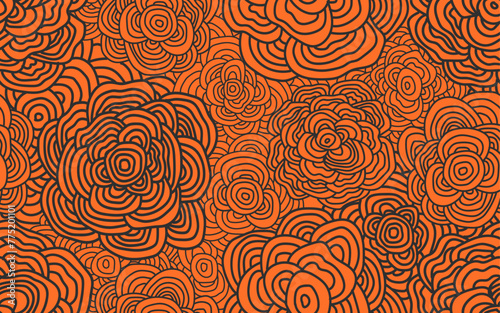 Hand drawn abstract colorful line doodle seamless pattern creative trendy vector design paper print wallpaper floral ornamental decorative texture background