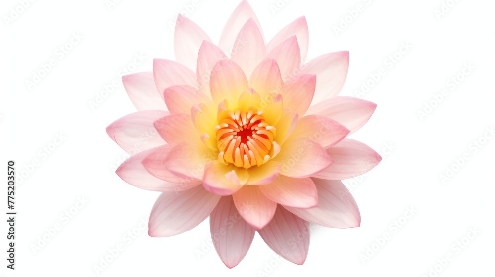 Pink Hardy Water lily flower isolated on white background