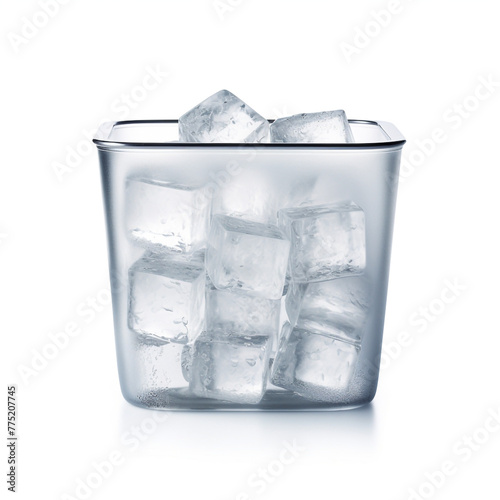 ice cube bucket white backround сreated with Generative Ai