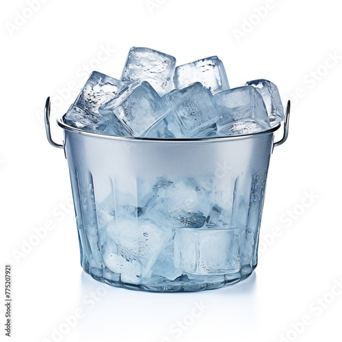 ice cube bucket white backround сreated with Generative Ai
