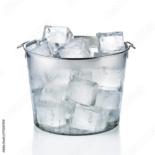 ice cube bucket white backround сreated with Generative Ai