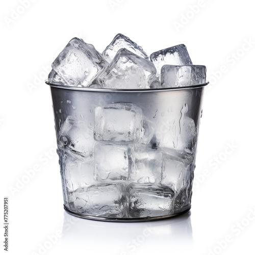 ice cube bucket white backround сreated with Generative Ai