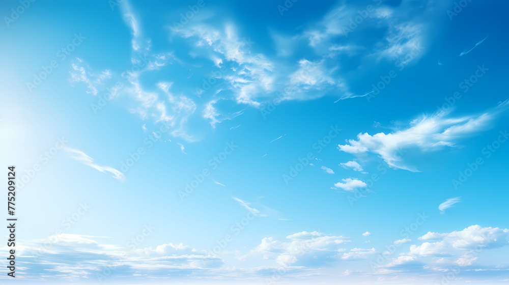 Clear blue sky and white clouds Clear blue sky and white clouds