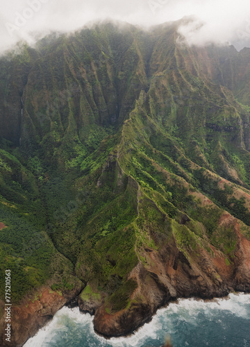 Aerial view of Na Pali Coast  Kauai Island  Hawaii