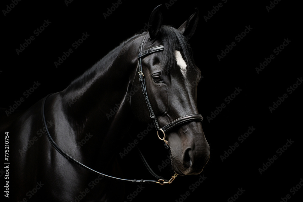 horse with bridle standing in front of a white halter, in the style of monochromatic minimalist portraits сreated with Generative Ai horse with bridle standing in front of a white halter, in the style of monochromatic minimalist portraits сreated with Generative Ai