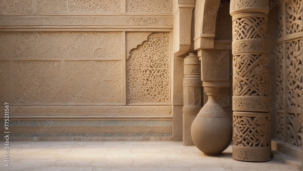 Beauty and culture with a stylistic rendering of an Arab-inspired texture wall, featuring intricate details and a variety of render types to suit your mood boards aesthetic. Beauty and culture with a stylistic rendering of an Arab-inspired texture wall, featuring intricate details and a variety of render types to suit your mood boards aesthetic.