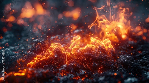 A fire that cools instead of warms, solid color background, 4k, ultra hd © Gefo