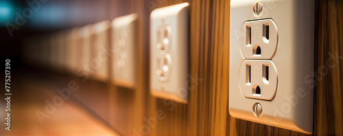 Close-up image of a dual electrical outlet