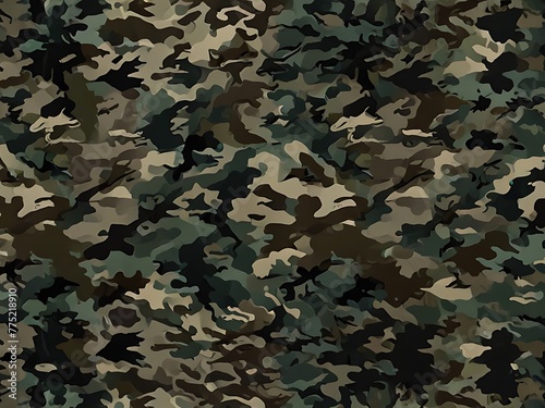 Seamless Army Green Camouflage Texture: Perfect for Hunting and Military Designs
